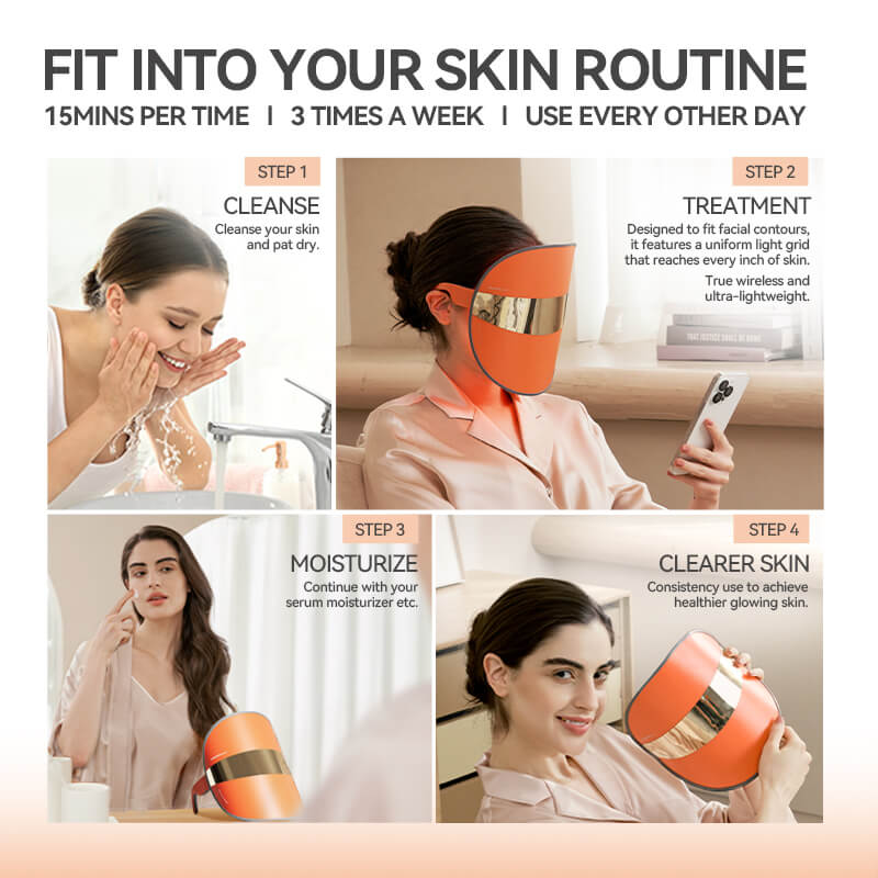 TOUCHBeauty GLAM LED Light Therapy Mask | Clear, Brighten & Rejuvenate Skin - TOUCHBeauty