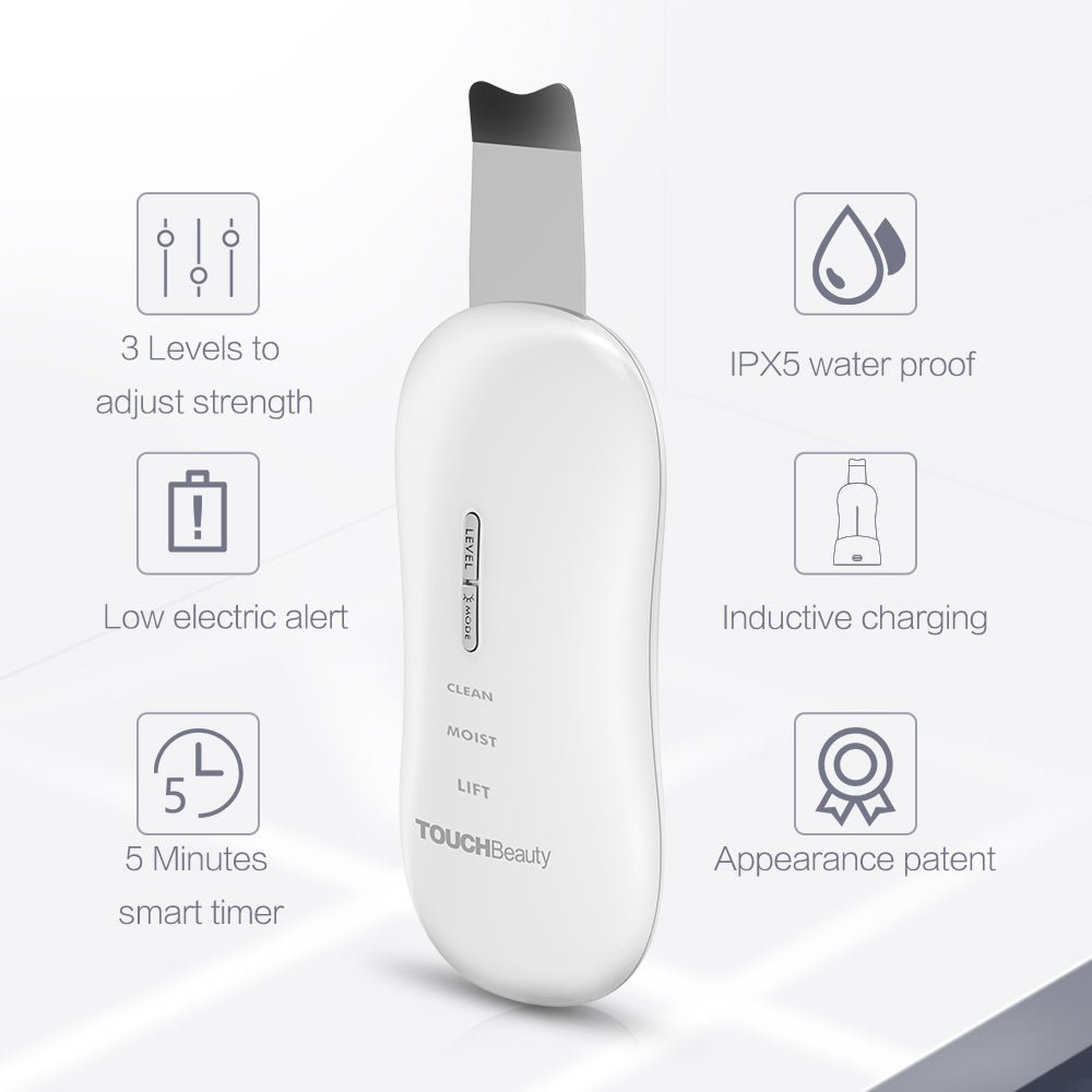 3 - in - 1 Ultrasonic Facial Skin Spatula | Deep Clean, Lift & Revitalize Skin - TOUCHBeauty