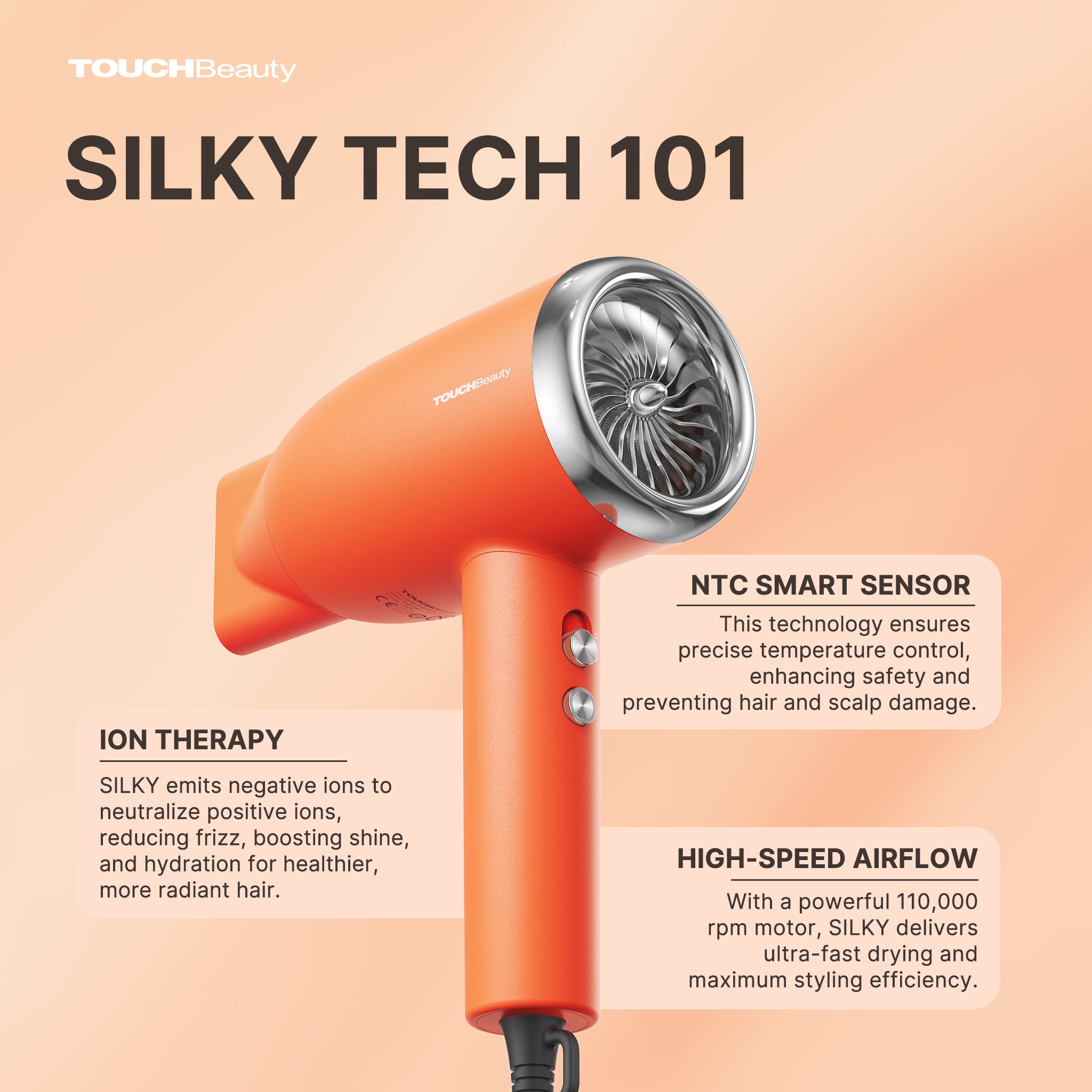 TOUCHBeauty SILKY | Ionic Hair Dryer