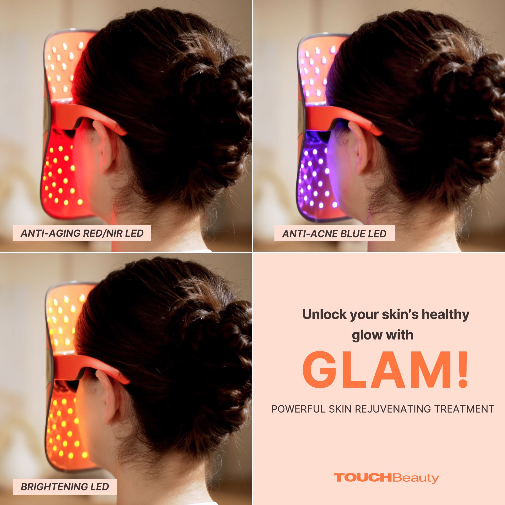 TOUCHBeauty GLAM | LED Light Therapy Face Mask